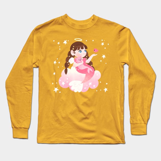 Angelic Mermaid Long Sleeve T-Shirt by Lobomaravilha